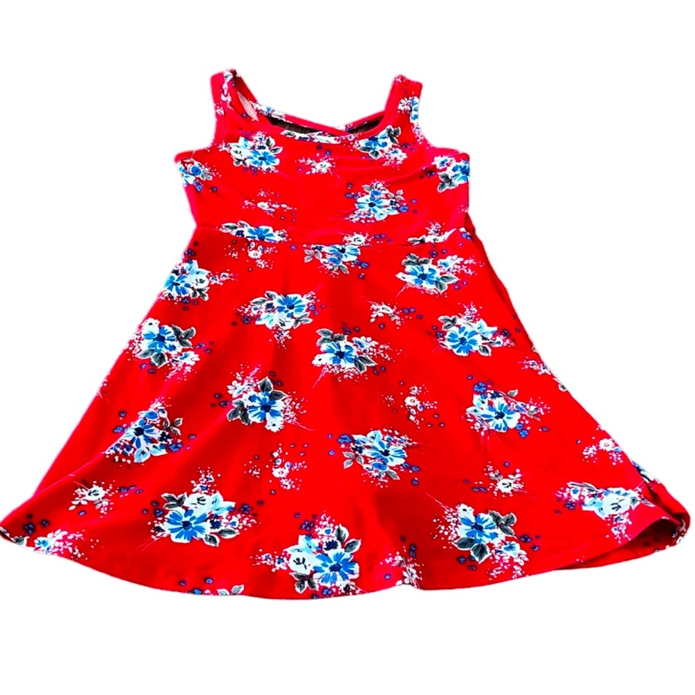 P.S from Aeropostale Girls Red Floral Tank Dress Size 4T